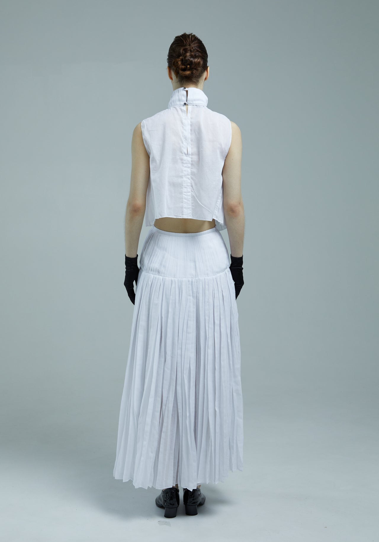 Pleated midi-skirt